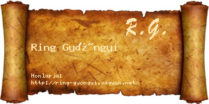 Ring Gyöngyi névjegykártya